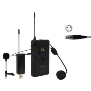 Micrófono de cabeza e solapa UHF Fonestar WI-MIC