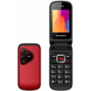 Telefone Móvil Sunstech CELT24 para Personas Mayores/ Vermelho