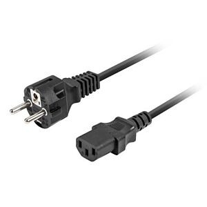 cabo DE ALIMENTACION LANBERG SCHUKO CEE 7/7 A IEC320 C13 1.8M RECTO