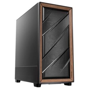 CAIXA ANTEC FLUX SE ATX WOOD Preto 2XUSB SN FONTE
