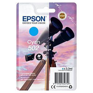 Epson 502 tinteiro 1 unidade(s) Original Rendimento padrão Ciano