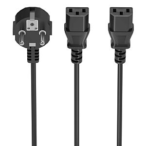 AISENS A132-0864 cabo de energia Preto 3 m CEE7/7 Dispositivo para ligar 2 x C13
