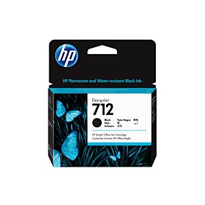 HP Tinteiro preto 712 DesignJet de 80 ml