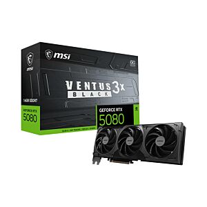 MSI VENTUS GEFORCE RTX 5080 16G 3X OC BLACK placa de vídeo NVIDIA 16 GB GDDR7
