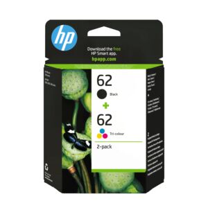 HP Conjunto Duplo de Tinteiros originais 62 Preto/Tricolor