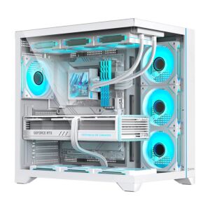 Hiditec H3 PRO Midi Tower Transparente, Branco